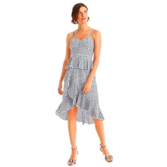 J Crew Gingham Ruffle Dress US 4 - Picture 2 of 7